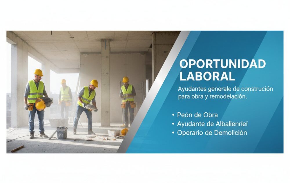 Ayudantes generales de construcción para obra y remodelación